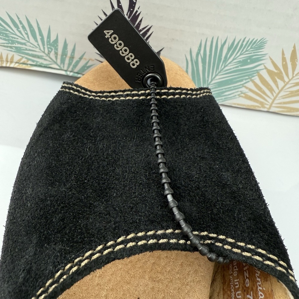 Californians USA handmade Margot Black Suede sandals Women's Size 7 - Picture 8 of 9